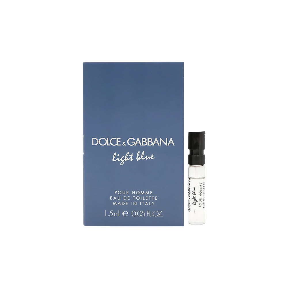 Dolce&Gabbana DG Light Blue Pour Homme Men's Eau De Toilette Spray Perfume EDT For Women And Men Fragrance Mist, (1.5ml/0.05 Fl.Oz), Mini/Travel Size