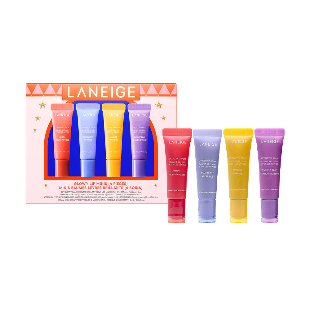 Laneige Holiday Mini Glow 4 Lip Balm Set Berry Blueberry Mango Gummy Bear Christmas gift