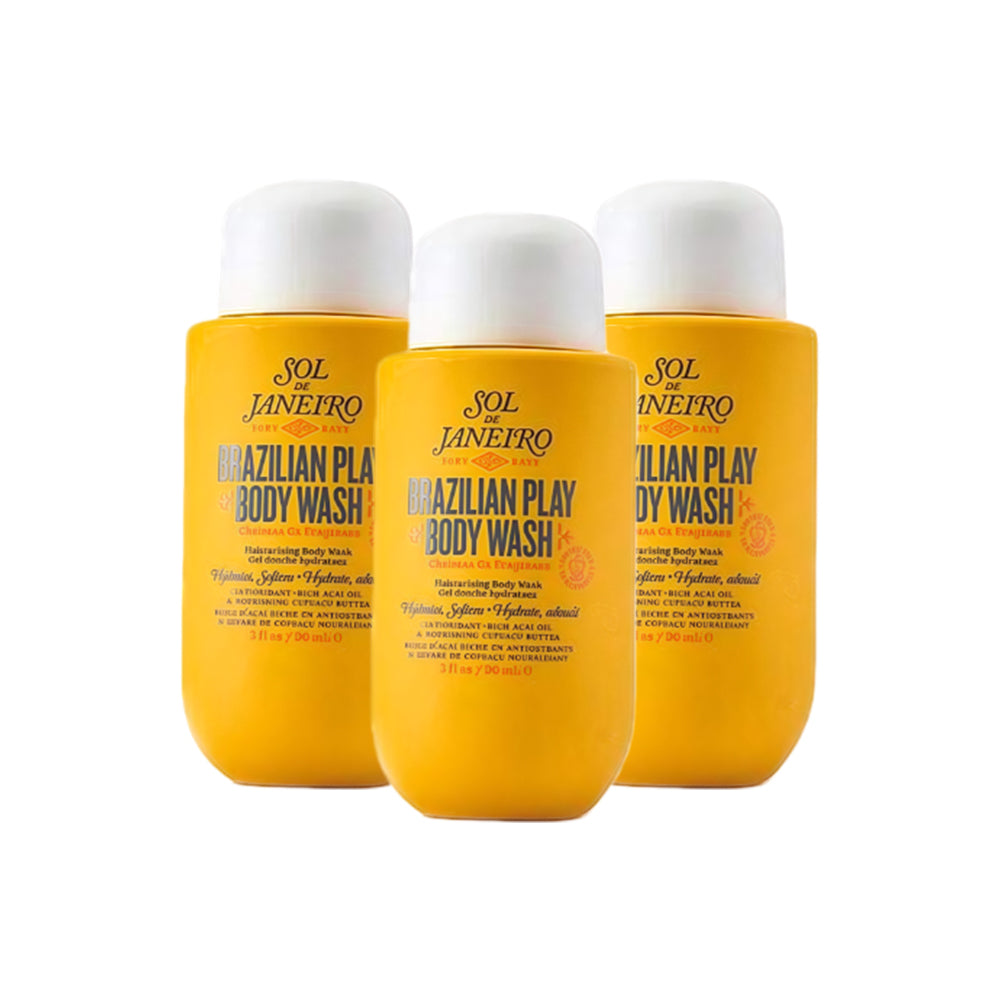 3-Pack Sol de Janeiro Brazilian Play Body Wash Cheirosa 62 (3x90ml/3 Fl.Oz) Travel Size