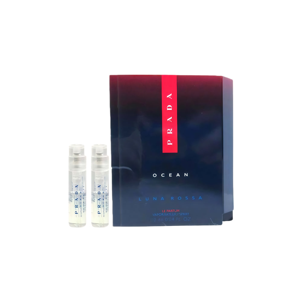 LOT OF 2*1.2ml/0.04oz Prada Luna Rossa Ocean Le Parfum With Lemon & Oakwood For Men Sample Spray Mini Travel (1.2 Ml /0.04 Fl.Oz )