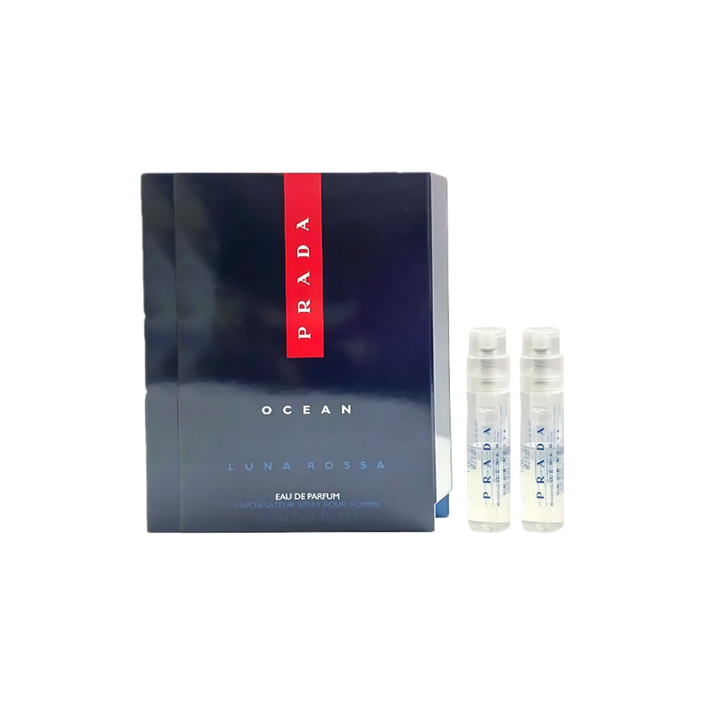 LOT OF 2*1.2ml/0.04oz Prada Luna Rossa Ocean Eau De Parfum Travel Mini Spray For Men With Vetiver & Iris Sample (1.2 Ml /0.04 Fl.Oz ) EDP