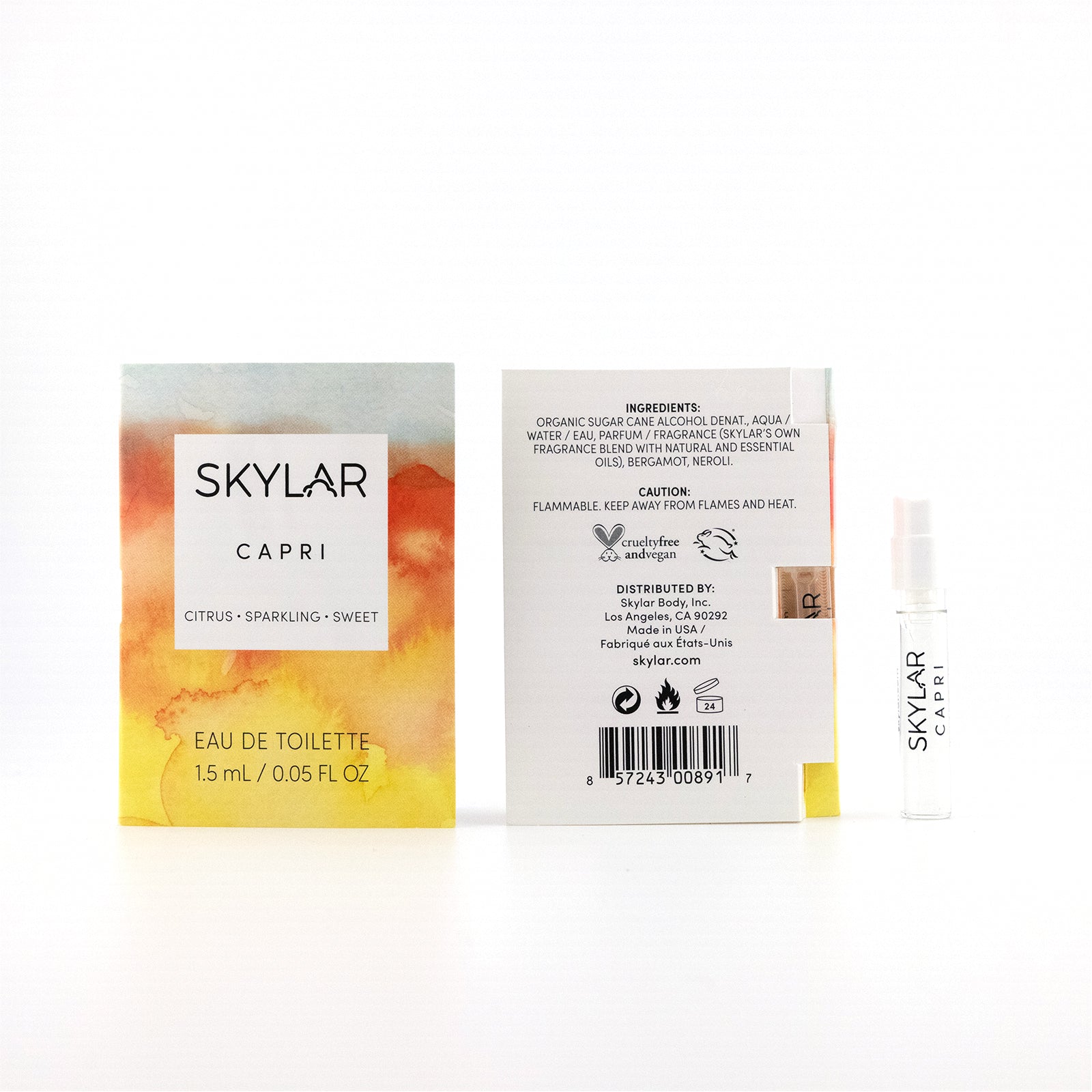Skylar CAPRI Eau de Toilette Spray Mini Size Vial 1.5 ml/.05 Oz
