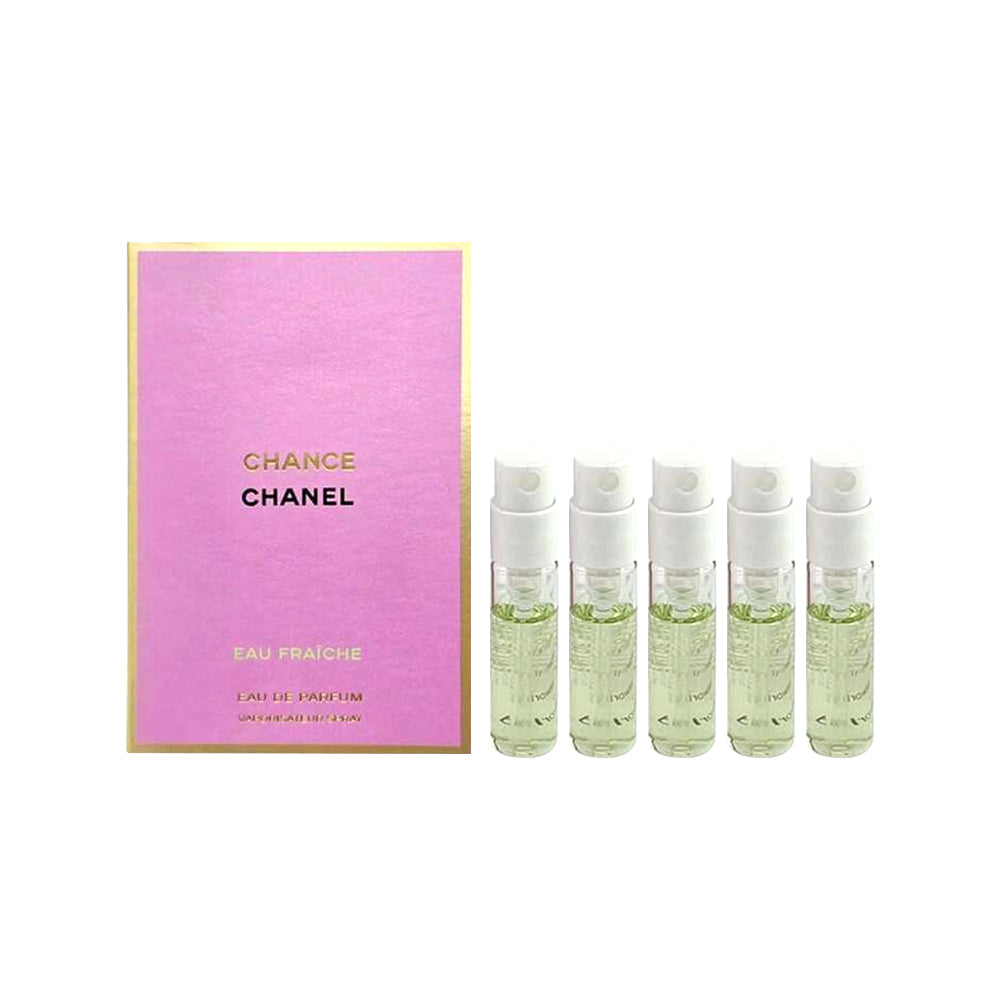 CHANEL Chance Eau Fraiche & Eau Tendre For Women, Eau De Parfum Spray 1.5ml/ 0.05 Fl.Oz Mini Travel Size LOT OF 5*1.5ml/ 0.05.oz