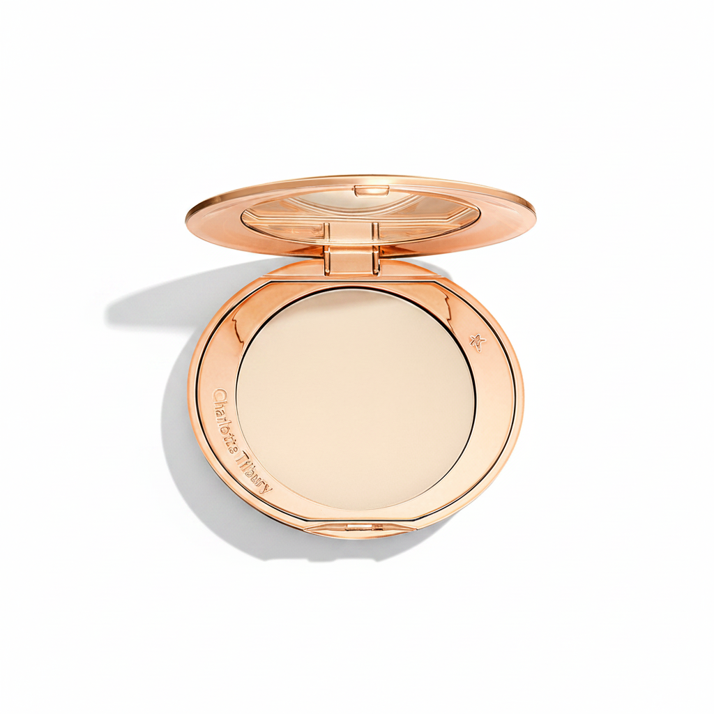 Charlotte Tilbury Powder Compact Flat Lay with Left Shadow