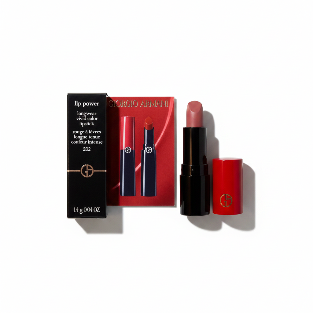 Giorgio Armani Lip Power Flat Lay - Right Light Left Shadow