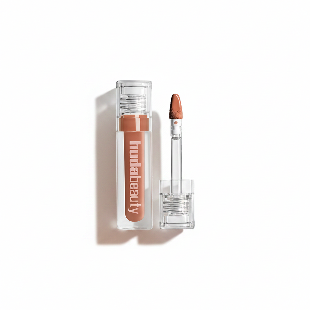 Huda Beauty Faux Filler Lip Gloss - Exact Reference + Left Shadow